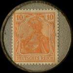 Timbre-monnaie Rheinstahl - 10 pfennig orange sur fond gris - revers
