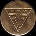 Timbre-monnaie Rheinstahl - 10 pfennig orange sur fond bleu - avers