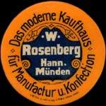 Timbre-monnaie W.Rosenberg � Hann. M�nden - 10 pfennig rouge sur fond bleu - avers