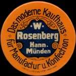 Timbre-monnaie W.Rosenberg � Hann. M�nden - 10 pfennig olive sur fond bleu - avers