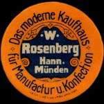 Timbre-monnaie W.Rosenberg � Hann. M�nden - 30 pfennig vert sur fond bleu - avers