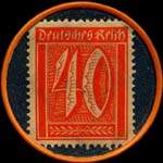 Timbre de 40 pfennig rouge sur fond bleu