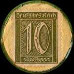 Timbre-monnaie Sally Rosenthal - Elberfeld - 10 pfennig olive sur fond jaune - revers