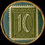 Timbre-monnaie Rünitz - Burgdamm type 2 - 10 pfennig olive sur fond vert - revers