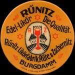 Timbre-monnaie Rünitz - Burgdamm type 2 - 15 pfennig bleu-vert sur fond vert - avers