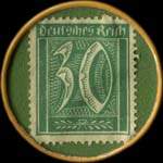 Timbre de 30 pfennig vert sur fond vert