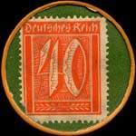 Timbre de 40 pfennig orange sur fond vert