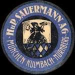 Timbre-monnaie HuP. Sauermann A.G. � M�nchen type 2 - 5 pfennig marron sur fond jaune - avers