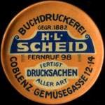 Timbre-monnaie Buchdruckerei H.L. Scheid - Coblenz - Allemagne - briefmarkenkapselgeld