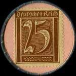 Timbre-monnaie Julius Scheyde à Breslau type 1 - 25 pfennig marron sur fond rose - revers