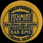 Timbre-monnaie J.Schmidt à Bad Ems - Allemagne - briefmarkenkapselgeld