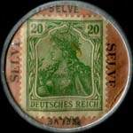 Timbre de 20 pfennig vert sur fond brun