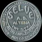 Timbre-monnaie Selve A.G. � Altena - 20 pfennig vert sur fond rose - avers