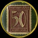 Timbre-monnaie Carl Spennemann à Witten - 50 pfennig lie-de-vin sur fond vert - revers
