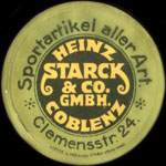 Timbre-monnaie Heinz Starck & Co à Coblenz - 5 pfennig brun sur fond rouge - avers