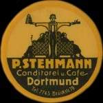 Timbre-monnaie P.Stehmann à Dortmund - 30 pfennig vert sur fond rouge - avers