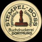 Timbre-monnaie Stempel-Boss � Dortmund - 10 pfennig olive sur fond bleu-vert - avers