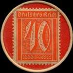 Timbre de 40 pfennig rouge sur fond rouge