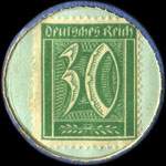 Timbre-monnaie Friedr. Stratenwerth à Hamborn type 1 - 30 pfennig vert sur fond vert - revers