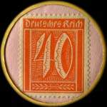 Timbre-monnaie Paul Sträter à Barmen type 1 - 40 pfennig orange sur fond rose - revers
