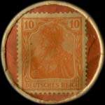 Timbre-monnaie Autohaus Central W. Stüpp à Foche-Solingen - 10 pfennig orange sur fond rouge - revers