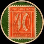 Timbre-monnaie W.Tenhaeff à Duisburg-Meiderich - 40 pfennig orange sur fond vert - revers