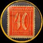 Timbre de 40 pfennig orange sur fond bleu