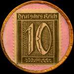 Timbre-monnaie Thomasbräu à München - 10 pfennig marron sur fond rose - revers