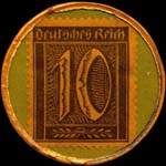Timbre-monnaie Thomasbräu à München - 10 pfennig marron sur fond vert - revers