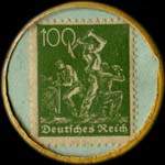 Timbre-monnaie Thomasbräu à München - 100 pfennig vert sur fond bleu - revers