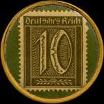 Timbre-monnaie L. Tietz à Coblenz type 1a - 10 pfennig olive sur fond vert - revers