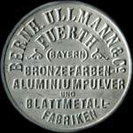 Timbre-monnaie Bernh. Ullmann & Co à Fuerth - 10 pfennig jaune sur fond grenat - avers