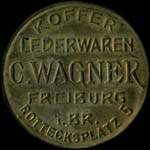 Timbre-monnaie C.Wagner à Freiburg i.Br. - 10 pfennig olive sur fond vert - avers