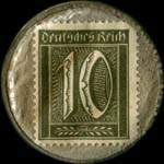 Timbre-monnaie C.Wagner à Freiburg i.Br. - 10 pfennig olive sur fond vert - revers