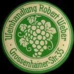 Timbre-monnaie Weinhandlung Robert Weber - Grossenhainer-Str.35 - 25 pfennig marron sur fond bleu - avers
