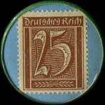 Timbre-monnaie Weinhandlung Robert Weber - Grossenhainer-Str.35 - 25 pfennig marron sur fond bleu - revers