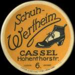 Timbre-monnaie Schuh-Wertheim � Cassel - 15 pfennig bleu-vert sur fond vert - avers