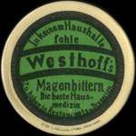 Timbre-monnaie Westoff's Magenbittern - 50 pfennig violet sur fond vert - avers