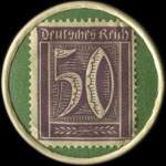Timbre-monnaie Westoff's Magenbittern - 50 pfennig violet sur fond vert - revers