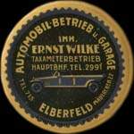 Timbre-monnaie Ernst Wilke à Elberfeld - 10 pfennig olive sur fond bleu - avers