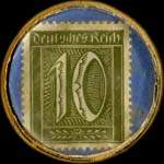 Timbre-monnaie Ernst Wilke à Elberfeld - 10 pfennig olive sur fond bleu - revers
