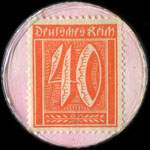 Timbre-monnaie Fritz Zeitz à Ronsdorf - 40 pfennig orange sur fond rose - revers