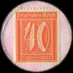 Timbre de 40 pfennig orange sur fond rose