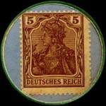 Timbre-monnaie Alfred Zölzer à Elberfeld - 5 pfennig marron sur fond bleu - revers
