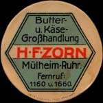 Timbre-monnaie H.F.Zorn � M�lheim-Ruhr - 10 pfennig olive sur fond rouge - avers
