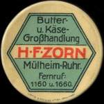 Timbre-monnaie H.F.Zorn � M�lheim-Ruhr - 25 pfennig brun sur fond rouge - avers