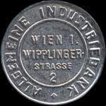 Briefmarkenkapselgeld (timbre-monnaie) Allgemeine Industriebank - Wien I - Wipplinger Strasse 2 - 100 kronen sur fond marbr� - avers