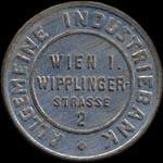 Briefmarkenkapselgeld (timbre-monnaie) Allgemeine Industriebank - Wien I - Wipplinger Strasse 2 - 500 kronen sur fond dor� - avers