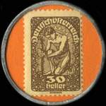 Timbre-monnaie Dom-Webe - Gesellschaft f�r textilerzeugnisse M.B.H. - 30 heller sur fond orange - revers