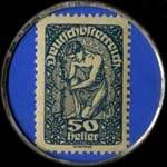 Timbre-monnaie Dom-Webe - Gesellschaft f�r textilerzeugnisse M.B.H. - 50 heller sur fond bleu - revers